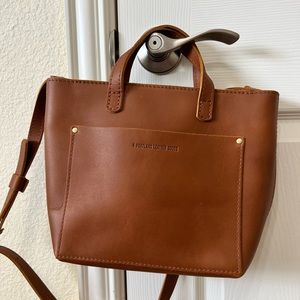 Portland Leather Mini Zippered Crossbody Honey NEW